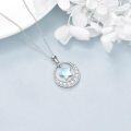 wholesale 925 Sterling Silver Star & Moon Pendant Necklace with Cubic Zirconia Stones - Gifts for Her-0-3
