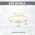 wholesale 925 Sterling Silver Plated Gold 14k Yellow Gold Cubic Zirconia Infinity Heart Charm Bracelet for Women Valentines Day s-0-5