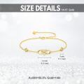 wholesale 925 Sterling Silver Plated Gold 14k Yellow Gold Cubic Zirconia Infinity Heart Charm Bracelet for Women Valentines Day s-0-5