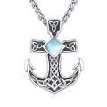 wholesale 925 Sterling Silver Cross Pendant with Opal and Turquoise Stone Necklace -0-12