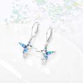 wholesale 925 Sterling Silver Dreamboat Hummingbird Leverback Earrings with Abalone Shell Dangle Drops for Women s-0-1