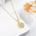 wholesale 925 Sterling Silver Gold Plated Moon & Sun Pendant Necklaces for Women Celestial s-0-4