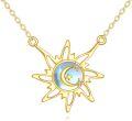 wholesale 14K Gold Opal Star and Moon Celtic Knot Necklace - Irish s for Women-0-0