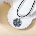 wholesale 925 Sterling Silver Turquoise St. Jude Thaddeus Prayer Medal Pendant Necklace-0-3