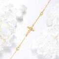wholesale 14K Gold Infinity Heart Cross CZ Charm Bracelet for Women Adjustable Religious s-0-4