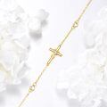 wholesale 14k Gold Heart Charm Bracelet Wholesale With Lab Diamond Center-0-4