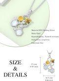 wholesale 925 Sterling Silver Opal Bee Honeycomb Flower Pendant Necklace for Women-0-4