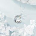 wholesale 925 Sterling Silver Moon Pendant with Koala and Star Charm Necklace for Women Girls Gifts CUTE ANIMAL JEWELRY-0-1