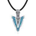 wholesale 925 Sterling Silver Viking Dagger Pendant With Turquoise Inlay-0-0