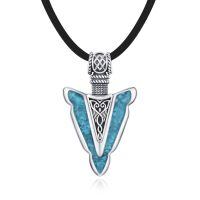 wholesale 925 Sterling Silver Viking Dagger Pendant With Turquoise Inlay-A2-Turquoise