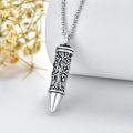 wholesale 925 Sterling Silver Cremation Jewelry Bullet Shape Tree of Life Pendant Urn Necklace for Ashes Memorial Keepsakes-0-1