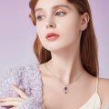 wholesale 925 Sterling Silver Blue Crystal Moon Pendant Necklace Wholesale With Celtic Knot Design-0-4