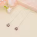 wholesale 925 Sterling Silver Sports Themed Long Chain Basketball Dangle Earrings Wholesale for Women-0-2
