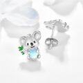 wholesale 925 Sterling Silver Koala Moonstone Heart Stud Earrings for Women Gift-0-1
