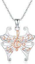 wholesale 925 Sterling Silver Musical Notes Cross Pendant Necklace for Women Girls Mothers Day Gift-0-0