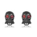 wholesale 925 Sterling Silver Red Eye Skull Stud Earrings - Gothic Jewelry for Women & Men-0-0