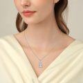 wholesale 925 Sterling Silver Rabbit in Heart Shape Pendant Necklace with Cubic Zirconia Stones - Cute  for Women Girlfriends Moms-0-5