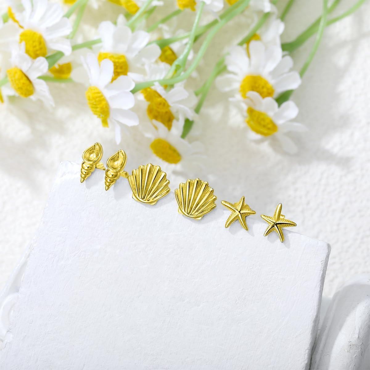 Sterling Silver 3 Pairs Women s Stud Earrings Set-0-3