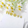 wholesale 925 Sterling Silver Seashell Starfish Conch Shell Stud Earring Set for Women (3 pairs)-0-2
