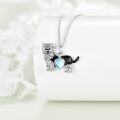 wholesale 925 Sterling Silver Heart-Shaped Moonstone Yorkshire Terrier Pendant Necklace-0-3