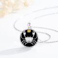 wholesale 925 Sterling Silver Crab Black Onyx Gold Zodiac Sign Pendant Necklace-0-3