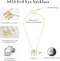 wholesale 925 Sterling Silver Plated Gold Metal Turquoise Evil Eye Pendant Necklace with CZ Stones - Dreamcatcher Style s for Women-0-5