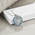 wholesale 925 Sterling Silver Tree Of Life Pendant With Blue Abalone Shell Design-0-3
