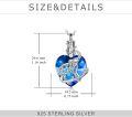 wholesale 925 Sterling Silver Crystal Elephant Heart Keepsake Cremation Jewelry Urn Pendant Necklace with Funnel and Fill Tool 24 Chain-0-9