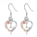 TOUPOP Sterling Silver Rose Heart Butterfly Initial I Letter Drop Dangle Earrings-0-0