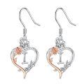 TOUPOP Sterling Silver Rose Heart Butterfly Initial I Letter Drop Dangle Earrings-0-0