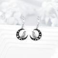 wholesale 925 Sterling Silver Crow Perched On Moon Earrings-0-1