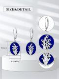 wholesale 925 Sterling Silver Lapis Lazuli Lily of the Valley Leverback Drop Earrings Floral Jewellery Gifts for Women-0-5