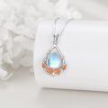 wholesale 925 Sterling Silver Moonstone And Coral Floral Drop Pendant-0-1