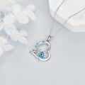 wholesale 925 Sterling Silver Blue Opal Sea Star & Turtle Wave Compass Pendant Necklace for Women Girls  45cm Chain Length-0-3