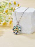 wholesale 925 Sterling Silver Celtic Knot Abalone Shell Pendant Necklaces for Women Gifts-0-2