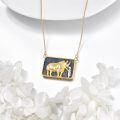 wholesale 925 Sterling Silver Rhino And Boy Lapis Lazuli Pendant Necklace-0-2
