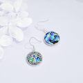 wholesale 925 Sterling Silver Abalone Tree of Life Earrings with Star of David Design-0-2