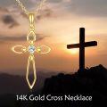wholesale 14K Gold Diamond Cross Pendant Necklace Religious s for Men & Women-0-5