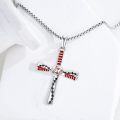 wholesale 925 Sterling Silver Baseball Cross Pendant Necklace  Sports Gifts for Men & Women-0-3