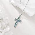 wholesale 925 Sterling Silver Abalone Shell Inlay Celtic Knot Cross Pendant Necklace Christian  for Women and Men-0-4