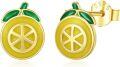 wholesale 925 Sterling Silver Yellow Lemon Fruit Stud Earrings-0-0