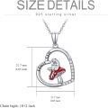 wholesale 925 Sterling Silver I Don't Care Heart-Shaped Red Enamel Mushroom Frog Pendant Necklace for Women Girls Gifts-0-4