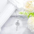 wholesale Sterling Silver Diamond Birth Flower Key Necklace for Women-0-9
