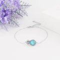 wholesale 925 Sterling Silver Glowing Blue Stone Pineapple Charm Bracelet for Women Mother's Day Gifts-0-2