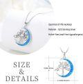 wholesale 925 Sterling Silver Blue Fire Opal Moon Tree of Life Family Tree Pendant Necklace s for Women-0-3