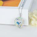 wholesale 925 Sterling Silver Crystal Hummingbird Flower Pendant Necklace-0-1