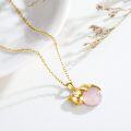 wholesale 14K Gold Pink Crystal Black Cat Pendant Necklace for Women Cats Lover-0-137
