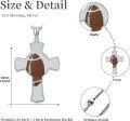 wholesale 925 Sterling Silver Cross Football Design Catholic Saint Medal Pendant Necklace for Protection Gifts for Men & Women-0-5
