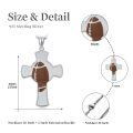 wholesale 925 Sterling Silver Cross Football Design Catholic Saint Medal Pendant Necklace for Protection Gifts for Men & Women-0-5