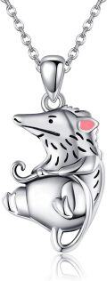 wholesale 925 Sterling Silver Hedgehog Pendant Necklace with Chain - Gifts for Women-0-0